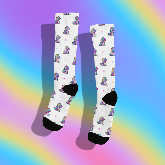 Rainbow Dinos Socks